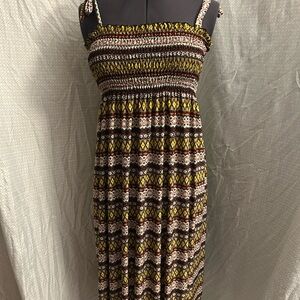 WinWin Brown Tan Spaghetti Strap Sundress